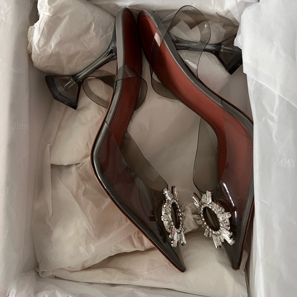 Amina Muaddi Begum Grey Clear glass heel - Picture 8 of 8